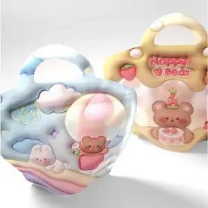 ( )미니 핸들 지퍼백 디자인 랜덤 10개입 소품 수납 휴대용 캐릭터 비닐백