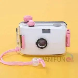 ( )빈티지카메라 화이트핑크 필름사진기 토이카메라 여행용카메라 수동필름카메라 여행카메라 방수