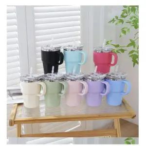 세척이편한 휴대성 스타일리시 304스텐 휴대용 600ml 대용량 빨대 텀블러 캠핑용품 아웃도어 맥주잔