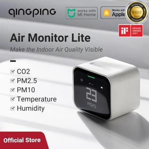 Qingping 5in1 Apple HomeKit 호환 WiFi 공기 품질 모니터 휴대용 CO2 측정기 센서는 PM2.5PM10 온도 습도