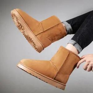 [에이치플러스몰]남성 방한 털 안감 워커 부츠 캐주얼 하이탑 겨울 털신발