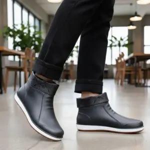 남성 겨울 기모 방한 레인부츠 탈부착 내피 퀼팅 아웃도어 부츠