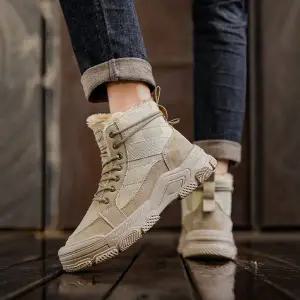 남성 기모 하이탑 워커 2컬러 레이스업 부츠 겨울 데일리 슈즈