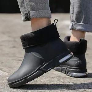 [에이치플러스몰]남성 무광 컬러 방수 레인부츠 겨울 방한 캐주얼 장화 TAIN28N