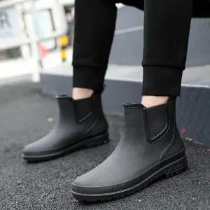 남성 깔끔한 데일리 장마철 레인부츠 방수 장화 숏부츠