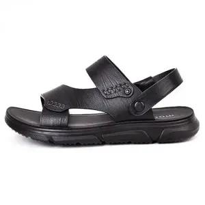 남성 가죽 샌들 여름 데일리 슬리퍼 편한 사무실 실내화 슈즈