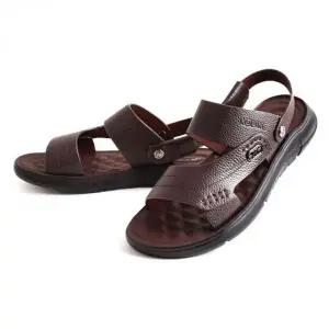 편안한 데일리 소가죽 샌들 슬리퍼 중년 남성 여름 신발