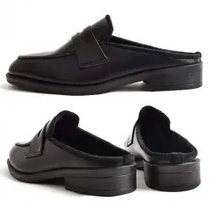 [RIZPICK]남성 겨울 털안감 블로퍼 뮬 슬리퍼 데일리 방한 구두 신발