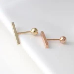 [라울스톤] 14K 스틱바 골드 바 미니멀 금 피어싱 택1