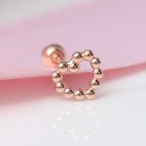 [라울스톤] 14K 버블하트 하트 볼 미니멀 금 피어싱