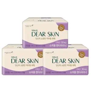 [디어스킨] 깨끗한나라 디어스킨 슈퍼롱 팬티라이너 30Px3팩