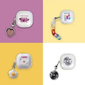 Linkvu 뮤직 키링set 갤럭시버즈2/프로/라이브 케이스 pHK3+3tTy