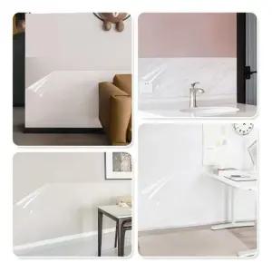 투명시트지 무점착 벽면 보호 필름 45cmx3m 주방 방수 벽변 벽지 정전기방식 베란다 필름 거실 투명