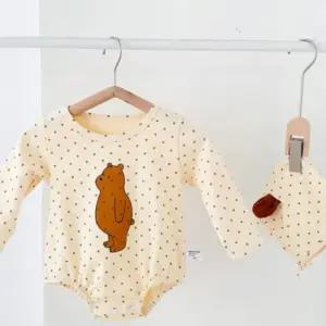 유아 신생아 도트 바디수트 보넷 세트 아기 베이비 아기옷