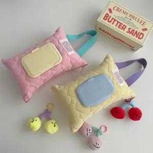 랜덤2개 하트누빔 물티슈 커버 휴대용 파우치 205939