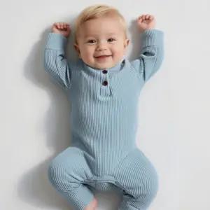 유아 아동 신생아 슈트 골지 투버튼 베이직 우주복
