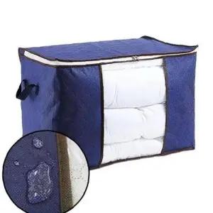 이불정리 가로형남색 투명창 의류정리함