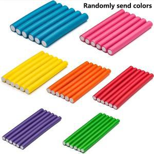 10pcs 플렉시블 컬링 막대 헤어 트위스트 컬러 세트 열 롤러 없음 숏 중간 긴 머리 용 소프트 폼