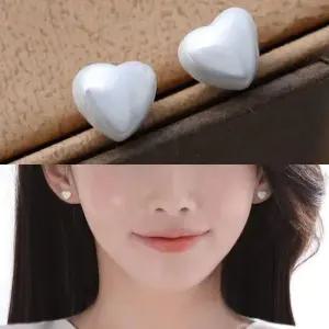 생일선물귀걸이 데일리 핵진주 하트 금 귀걸이 14K