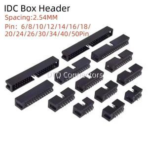 5/10pcs Dip 6/10/20/26/34/40 핀 2.54mm 피치 수 소켓 스트레이트 Idc 박스 헤더 Pcb 커넥터 이중 행 10p/