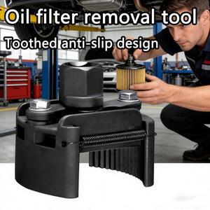 Universal Adjustable Two-Jaws Oil Filter Wrench 60-80mm Steel Remover Fuel Cast Black for Auto Car M