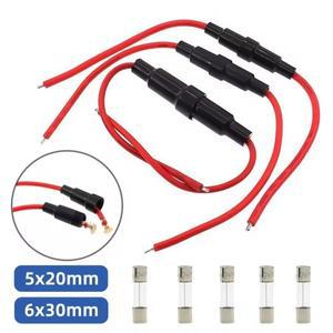 5Set 5x20mm 6x30mm 유리 신관 홀더 22AWG 철사 케이블을 가진 나사  250V 5X20MM 관 케이싱