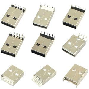 10pcs USB 2.0 AM 4P 남성 커넥터  A 4 핀 SMT SMD DIP 패널 마운트 플러그 잭 소켓 DIY