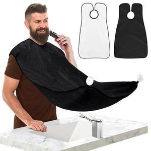 남성용 수염 면도 앞치마 1개 독창적인 벽걸이 거울 흡착식 헤어 성인용 턱받이 청소 미용사용 깨끗한 수집