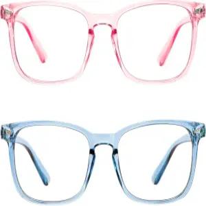 LifeArt 2 블루라이트 차단 안경과 스프링 힌지 안티 스트레인 컴퓨터 판독 안경 게이밍 여성용 TV UV