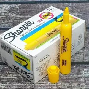 부드러운형광펜 샤피 액센트 탱크 대용량 형광펜-크림 옐로우 12자루