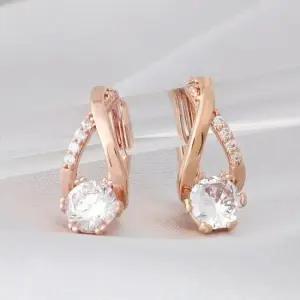 여성귀걸이 골드필드 핀 큐빅 포인트 원터치링 귀걸이 14K