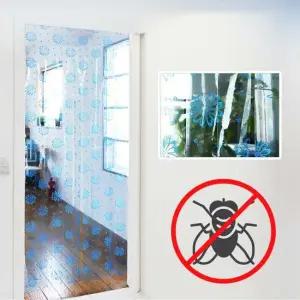 블루플라워 문어발 비닐커튼 PVC 파리문발 업소용 출