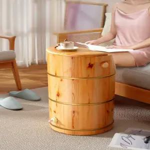 원목 족욕통 편백나무 각탕기 이동식 보온
