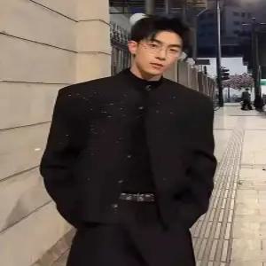 남성 트렌디 아이템 정장자켓 패드 쇼트 정장 코트 가을 겨울 모직 차이나 넥 재킷 클럽 모델 HT4