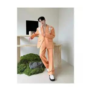 남자 정장세트 이브닝드레스 연회 정장 세트 입체 레이스 자수 슈트 투피스 럭셔리 원픽1