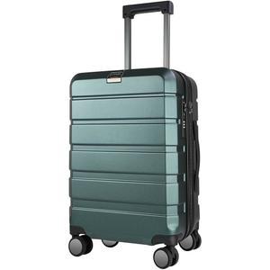 KROSER 하드사이드 확장가능 기내 반입 수하물 스피너 휠 내장형 TSA 잠금 장치 USB 포트가 있는 내구성 여행 가방 롤링 20인치 다크 그린