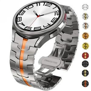 삼성 호환 갤럭시 호환 시계 용 스테인레스 스틸 스트랩 6 5 4 클래식 47mm 42 간격 없음 메탈 밴드 40 링