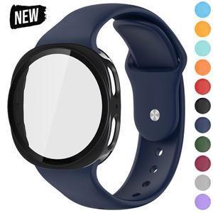 삼성 호환 워치 8 40mm 44mm용 강화유리 케이스 스트랩 갤럭시 호환 클래식 LTE 실리콘 밴드 PC 커버
