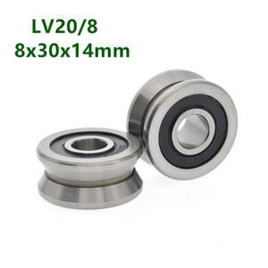 5pcs/20pcs LV20/8 8x30x14mm V 그루브 볼 베어링 트레이스 워킹 가이드 레일 풀리 롤러 휠