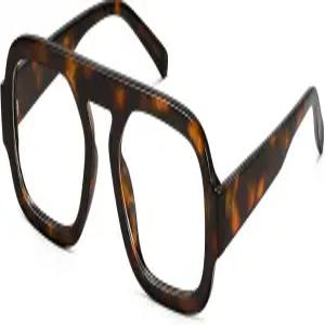 MEETSUN 오버사이즈 레트로 스퀘어 에비에이터 컴퓨터 블루 라이트 차단 안경 여성 패션 남성용 가짜