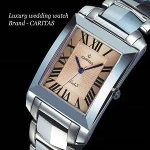 카리타스 고품격 텅스텐 사각 로마자 다이얼 남성 선물 명품 예물 고급 메탈 손목 시계 / C150RM