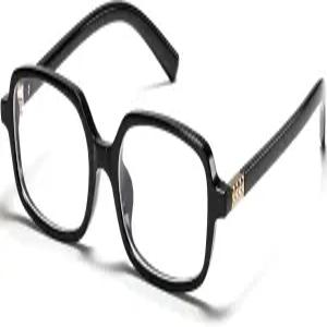 hnbliv 레트로 직사각형 블루 라이트 차단 안경 90년대 여성용 가짜 Y2K 패션 컴퓨터 거북이 프레임