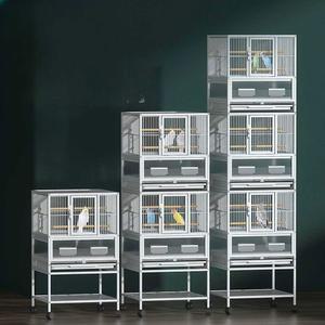 하우스 다용도 새장 사육장 단 바퀴형 흰색 선반 둥지 앵무새