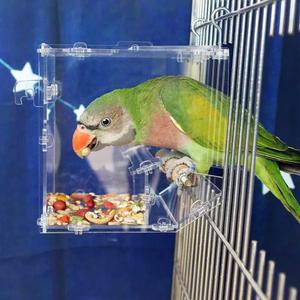 먹이통 앵무새 내외부 피더 방지 낙상 앵무새 자동 피더 피더 걸이 먹이통