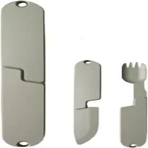 엔시 2-in-1 캠핑 도구 세트 - 피크닉용 나이프 포크 콤보 휴대용 야외 여행용 플랫웨어