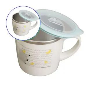 쌍문상회 물컵 뚜껑 손잡이 스텐컵 이유식 유아 캐릭터 250ml