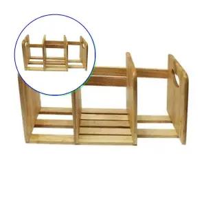 쌍문상회 원목 W 접이식 책장 길이조절 책꽂이