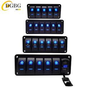 자동차 보트 로커 스위치 패널 듀얼 USB 충전기 온 오프 회로 Rv 해양 LED 12V 24V