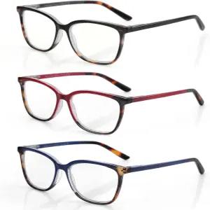 블루모키 블루라이트 리딩 안경 여성용 3팩 패션 고양이 눈 컴퓨터 차단 리더