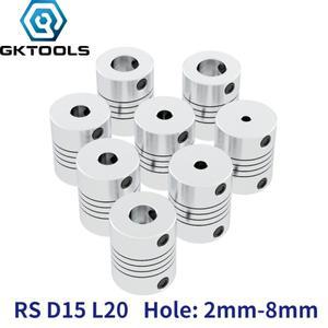 알루미늄 Z축 플렉시블 커플링, 스테퍼 모터 커플러 샤프트 3D 프린터용, D15L20, 2mm, 6.35mm, 8mm